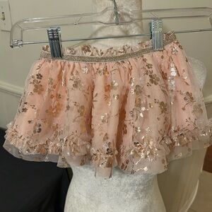 Baby Starters Peach And Rose Gold Floral Tutu/Size 12 Months/EUC